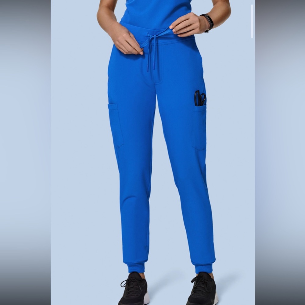 EUC. Mandala jogger scrub bottoms. Large tall. Royal blue.